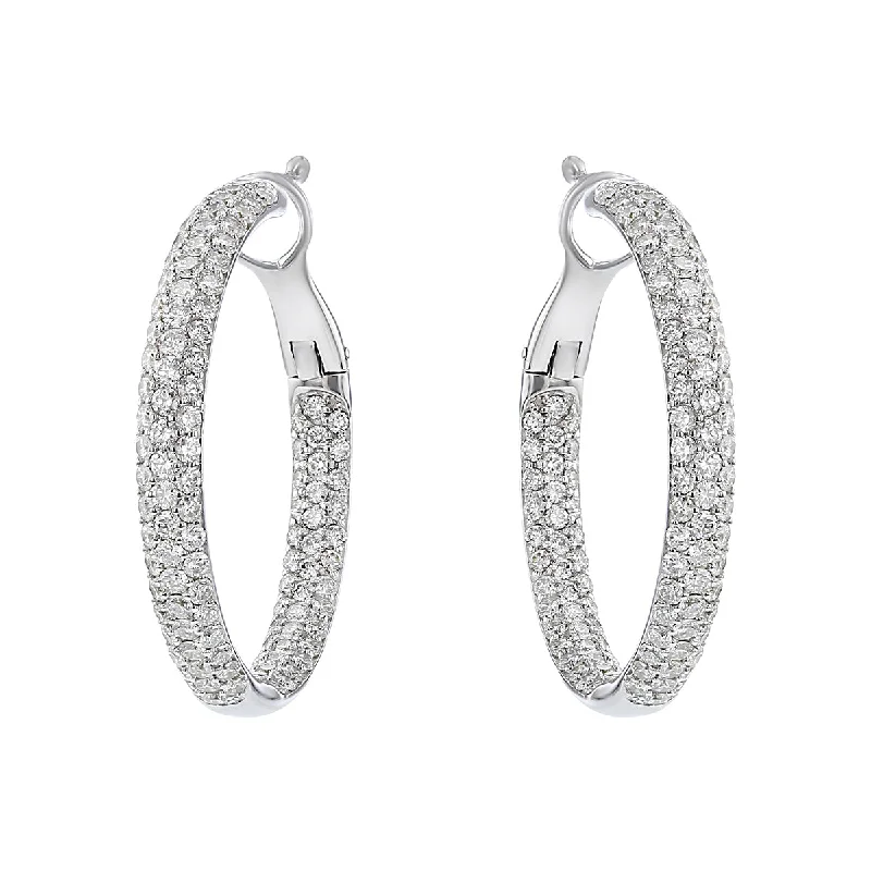 women’s personalized earrings-Moonlight Pave Hoop Earrings