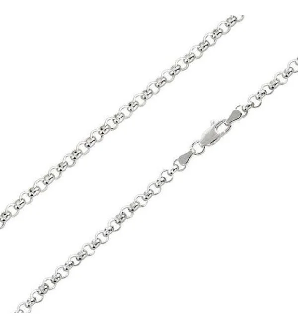 women’s minimalist necklaces-Stainless Steel 2mm Rolo Link Chain Necklace