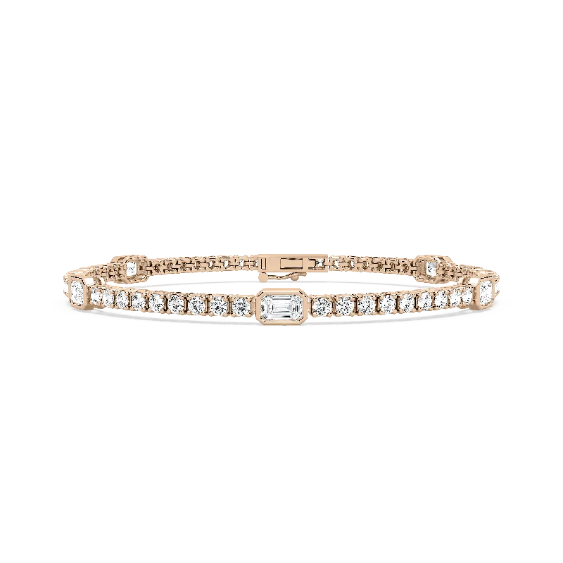 women’s adjustable bangles-Bezel Station Tennis Bracelet