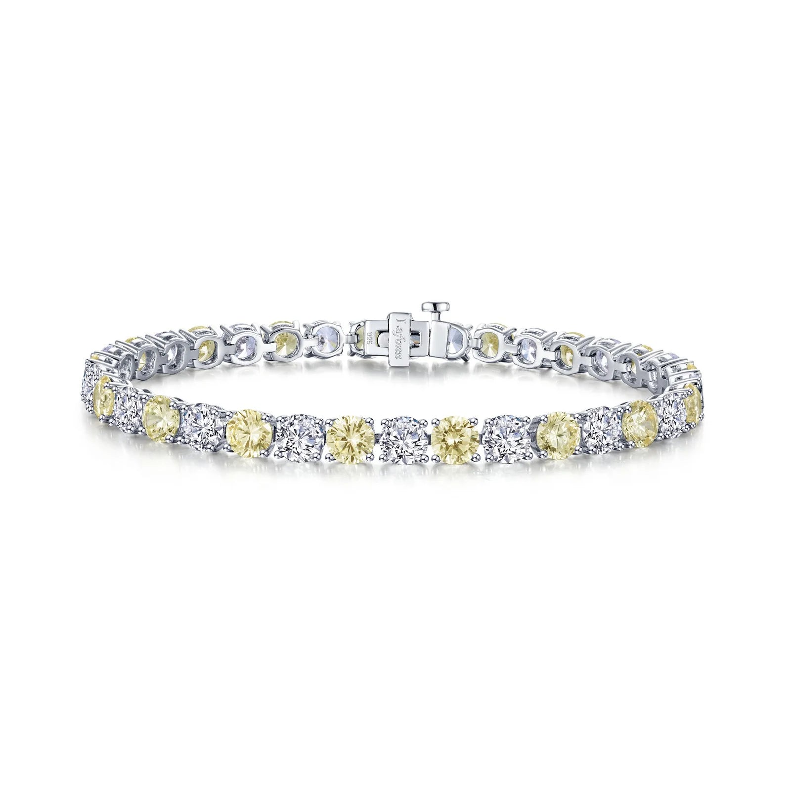 women’s diamond bracelets-Lafonn Simulated Diamond & Canary Alternating Tennis Bracelet B0172CAP72