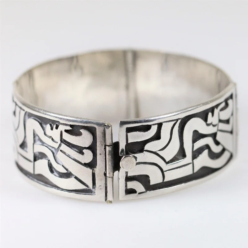 women’s sparkly bracelets-Vintage Taxco Silver | Beto Mid-Century Sterling Silver Mexican Bracelet