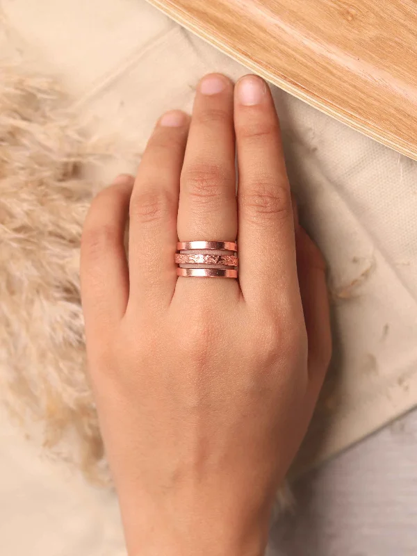 women’s geometric rings-Triple Copper Ring (Anti Tarnish)