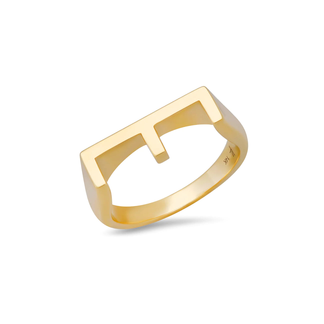 women’s bridal rings-Chunky Initial Ring