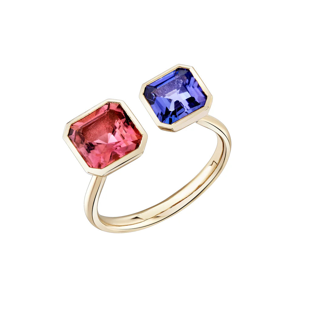 women’s adjustable gemstone rings-Toi et Moi Dhalia Gemstone Ring