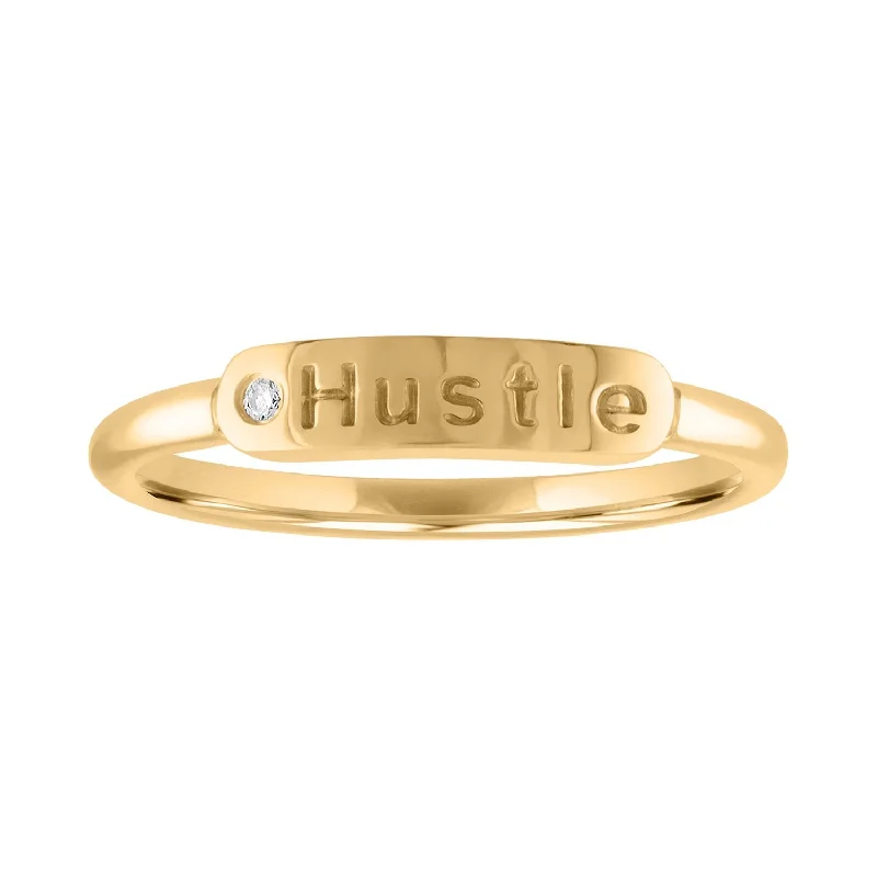 women’s twisted rings-The Twiggy HUSTLE Skinny Signet Ring