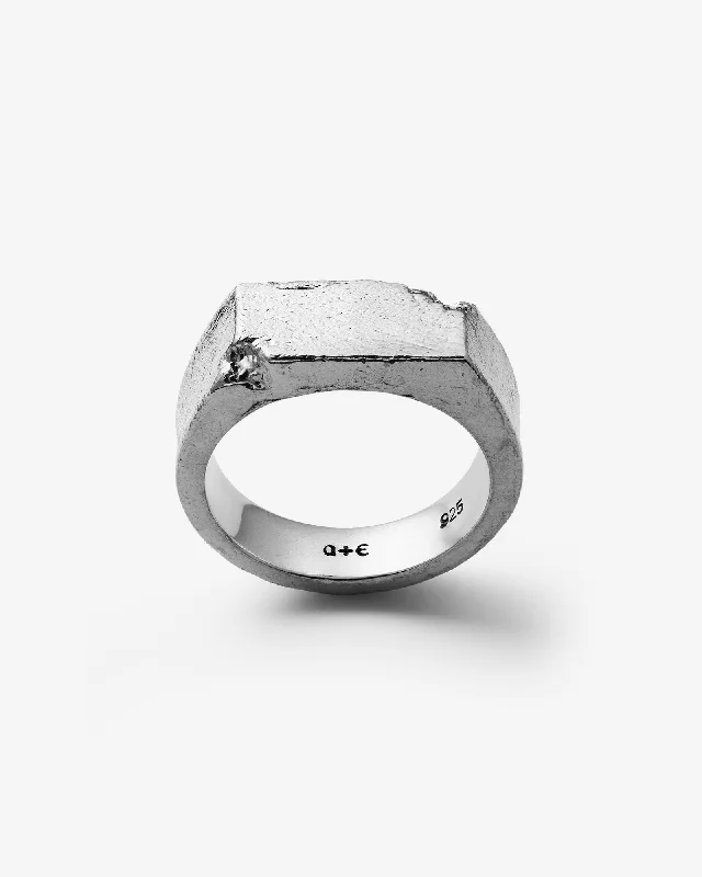 women’s silver and gold rings-Brute Signet Ring