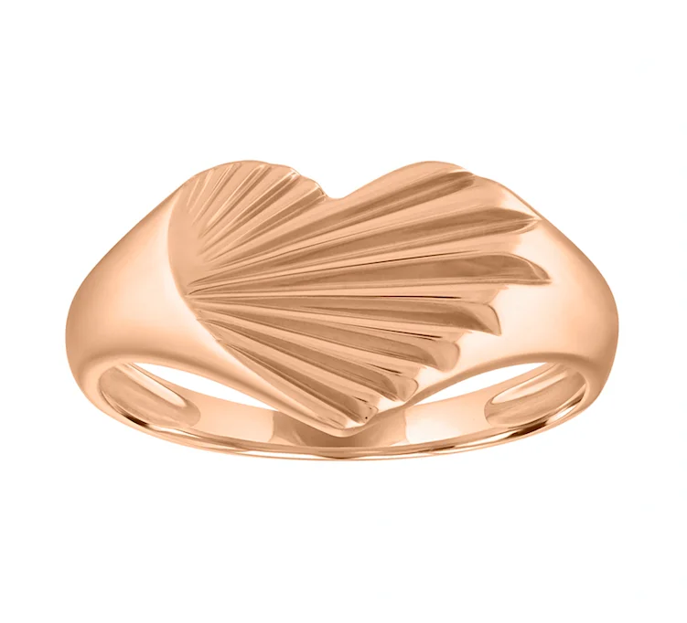 women’s gold diamond rings-The Margaret Fluted Heart Ring