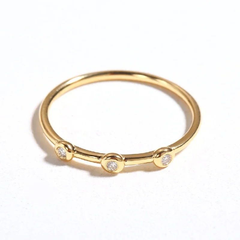 women’s anniversary rings-18K Yellow Gold Stackable Rings