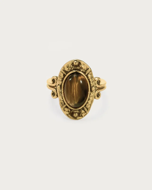 women’s trendy rings-Tiger's Eye Savannah Ring