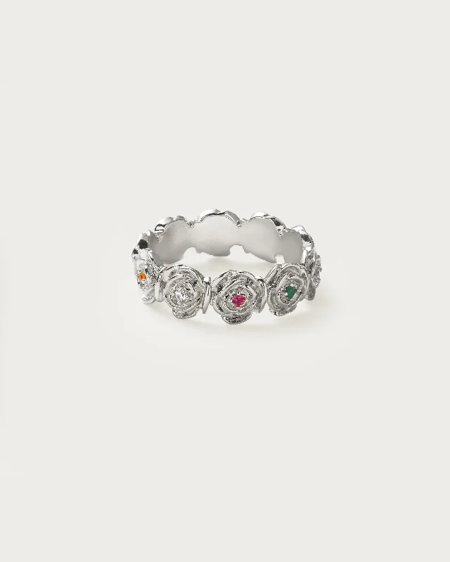 women’s art deco rings-Daisy Rose Ring in Silver