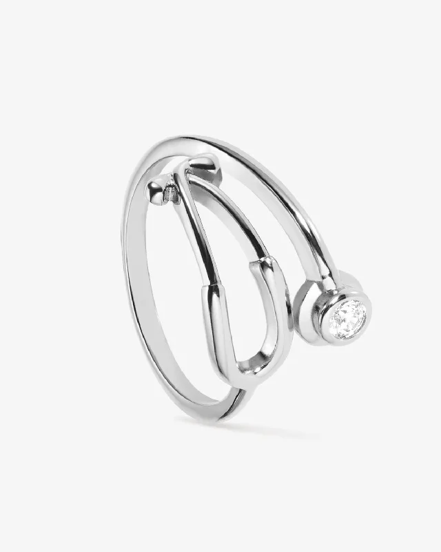 women’s wedding bands-Stethoscope Ring