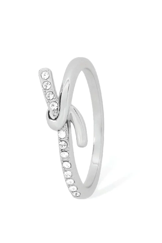 women’s twisted rings-Eternal Knot Ring in Silver - Size 8