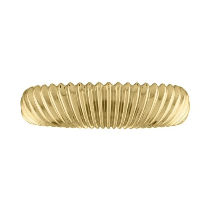 women’s multistone rings-Carson Wide Fluted Gold Band Ring