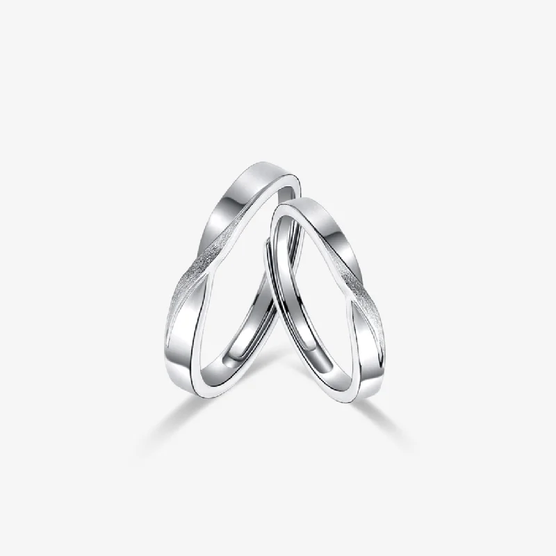 women’s fashion gemstone rings-FANCIME "Mobius Loop" Love Infinity Sterling Silver Rings