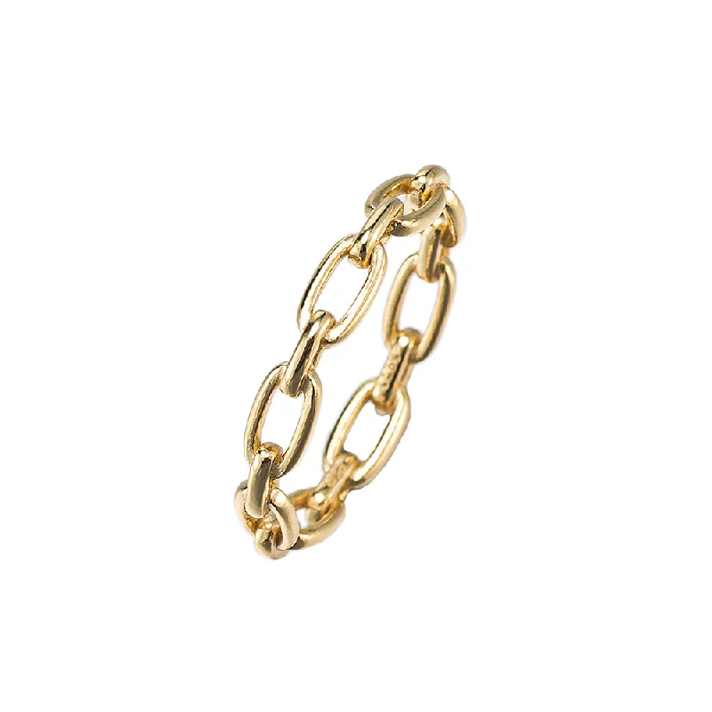 women’s high-end rings-Plain Chain Ring