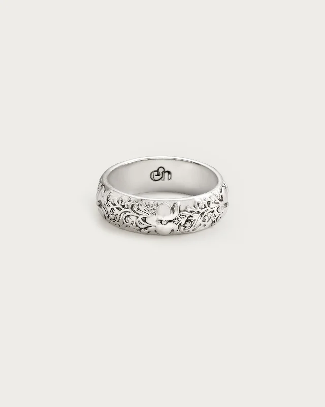 women’s wedding ring sets-Serenade of Orchid Ring in Silver