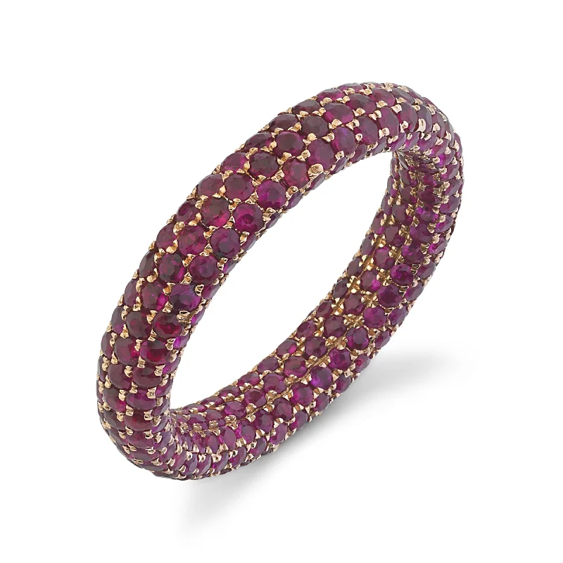 women’s vintage-style rings-Inside and Out Ruby Eternity Band Ring