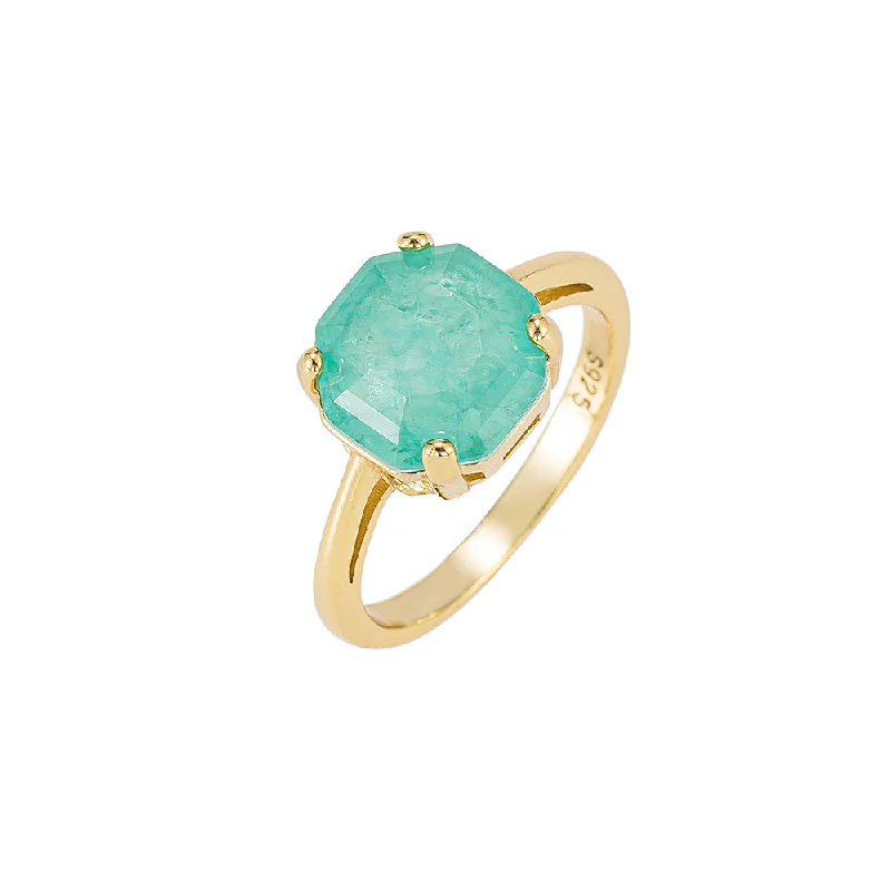 women’s stackable wedding rings-Aqua Topaz Single Stone Ring