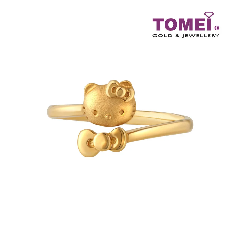 women’s high-end rings-TOMEI x Hello Kitty Open Ring, Yellow Gold 916