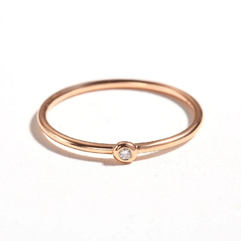 women’s promise rings-18k Pink Gold Stackable Rings