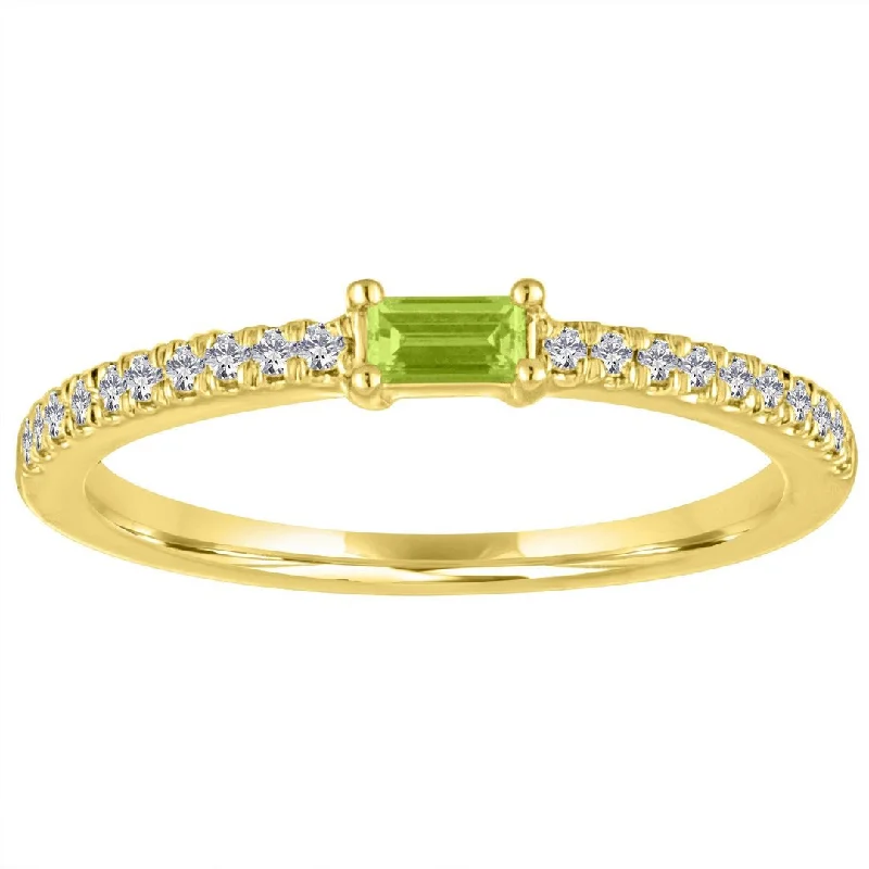 women’s heirloom rings-The Julia Birthstone Single Gemstone Baguette Stacking Ring