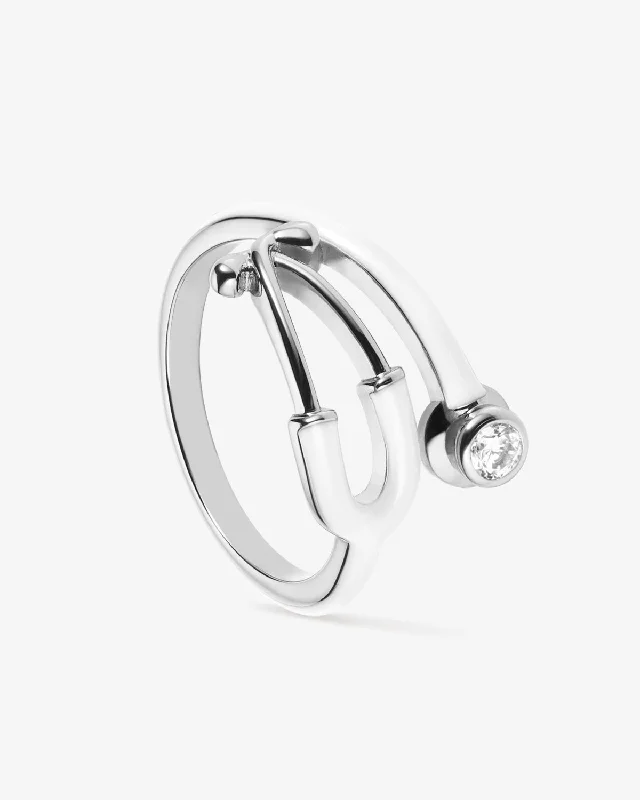 women’s luxury rings-Stethoscope Enamel Ring