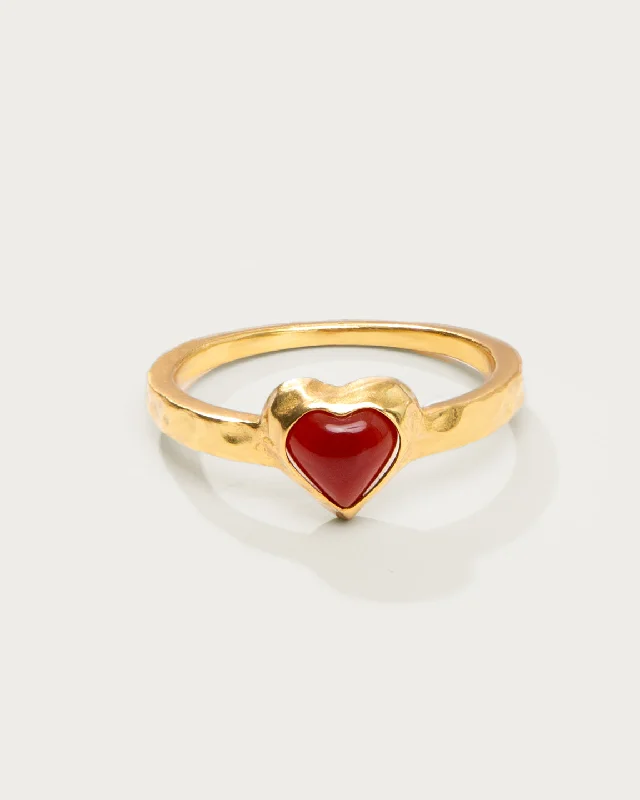 women’s pearl-studded rings-Lover Girl Carnelian Ring