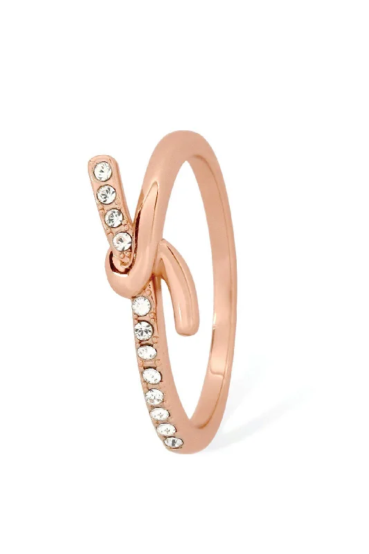 women’s side-stone rings-Eternal Knot Ring in Rose Gold - Size 8