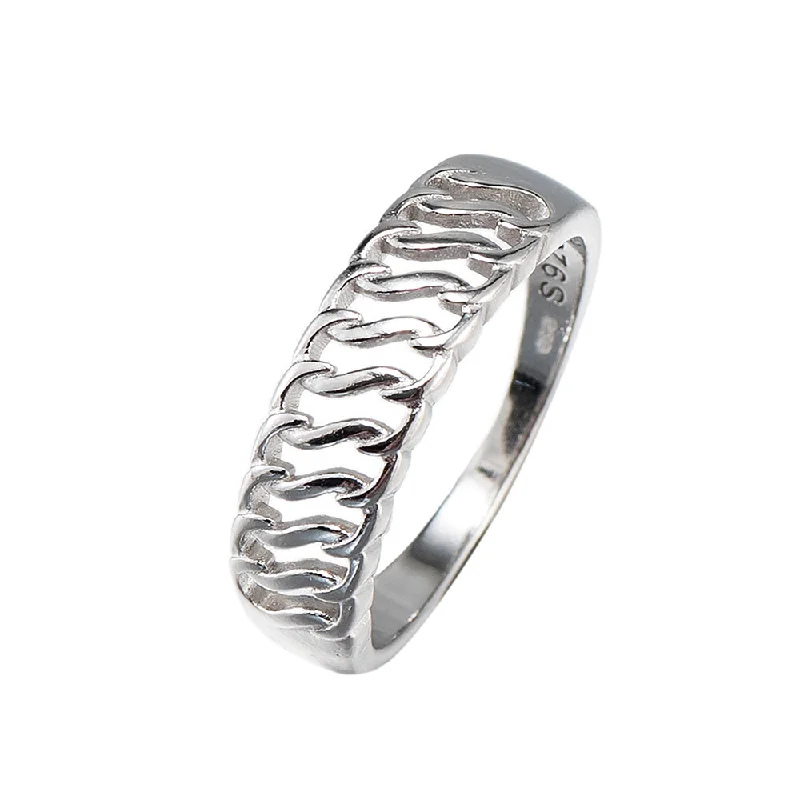 women’s anniversary rings-Thick Chain Ring