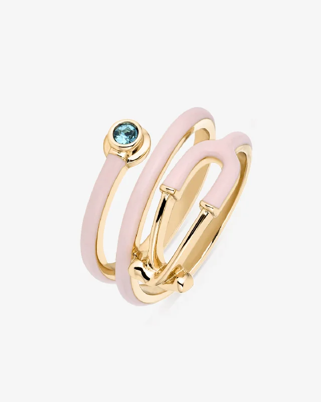 women’s two-tone rings-Bold Stethoscope Enamel Ring