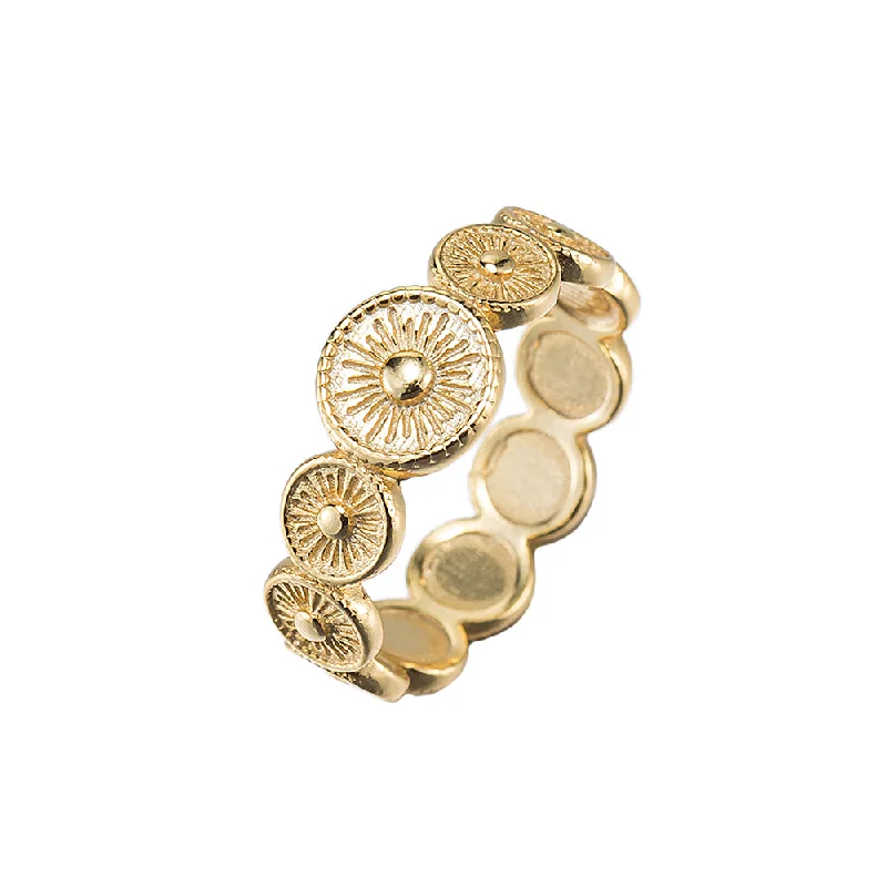 women’s trendy rings-Round Sun Band Ring