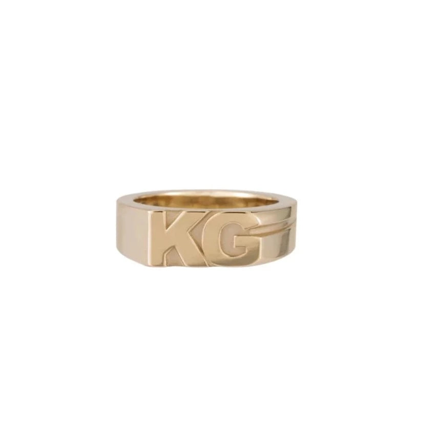 women’s dainty rings-Moniker Initial Ring