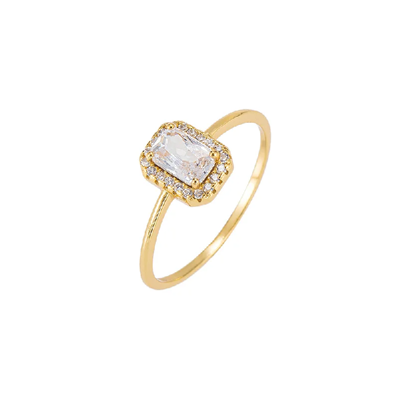 women’s bold gold rings-Diamond Cut CZ Ring