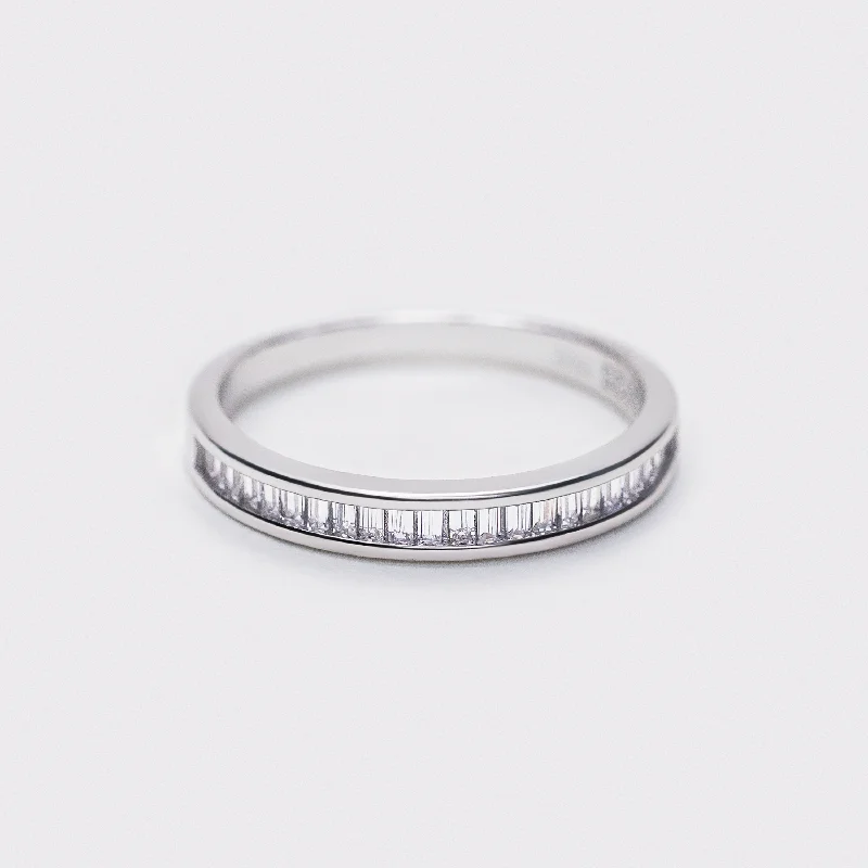 women’s cocktail rings-Full Band Baguette Ring