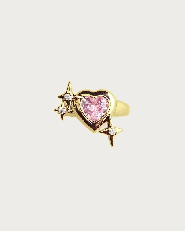 women’s vintage diamond rings-Pink Supremacy Ring in Gold